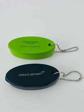 Bundle of 2 New Soft Modern Key Chains McLaren & Aston Martin